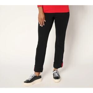 Belle by Kim Gravel Flexibelle Game Day Cuffed Jeans Black Womens Size 16P